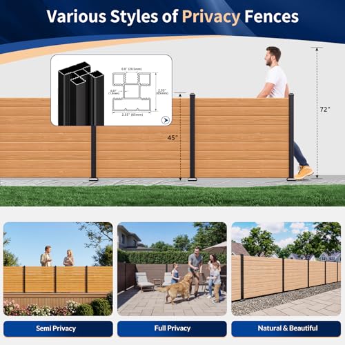 2 Pack 45" 3-Way Aluminum Fence Post, 1.8mm Thick Walls & 10mm Base - color: 2 Pack Black Fence Post, size: 45in