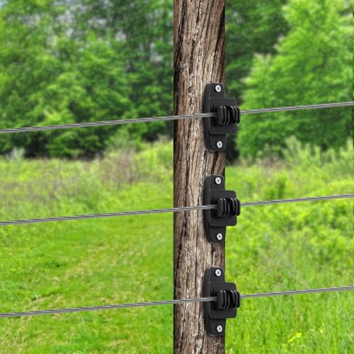 100 Pack Electric Wire Fence Insulators with Screws, Heavy Duty | Wood Post Claw Insulators Fence Accessories, Nail Wood Post Nail on Insulator for Ranch, Agriculture Farm Fence