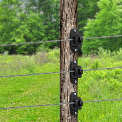 100 Pack Electric Wire Fence Insulators with Screws, Heavy Duty | Wood Post Claw Insulators Fence Accessories, Nail Wood Post Nail on Insulator for Ranch, Agriculture Farm Fence