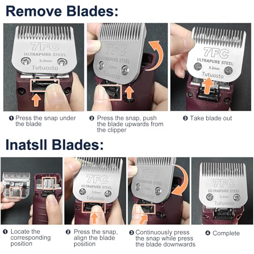 7FC Clipper Blade Compatible with Andis, Wahl and Oster Dog Clippers - color: 7FC