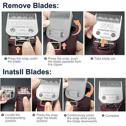 7FC Clipper Blade Compatible with Andis, Wahl and Oster Dog Clippers - color: 7FC