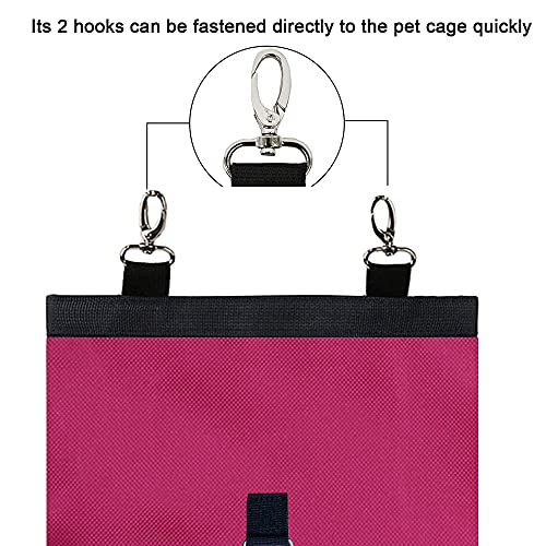 Rabbit Hay Feeder Bag Hanging Hay Rack (Pink, 2 Windows) - color: Pink