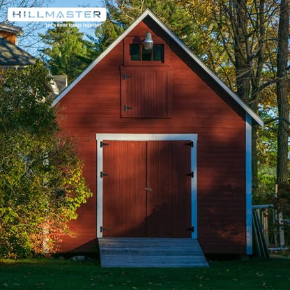 Hillmaster 4 Inch T-Strap Heavy Duty Shed Door Hinges - Black Tee Hinge for Wooden Fences, Shutter, Window, Yard, Barn Door, Outdoor (2 Pack) - size: 4in 2Pack