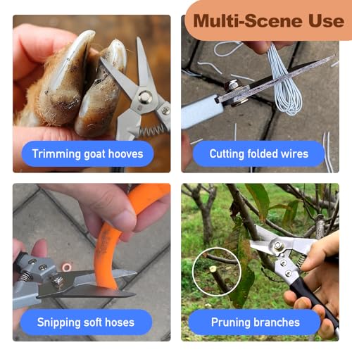 Goat Hoof Trimmers and Farrier Shears – Versatile Hoof, Wire, and Pipe Cutting Tool for Livestock – Silver (Silver-Red 1pack) - style: Silver-Red 1pack