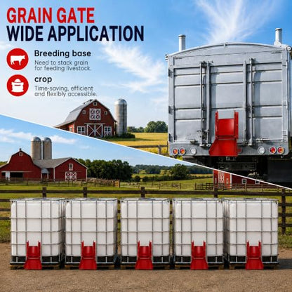 9x9 Inch Sliding Grain Gate with Detachable Chute, Heavy Duty Leak Proof Slide Gate Kit for IBC Tote, Grain Bin, Hopper & Farm Feed Storage Applications