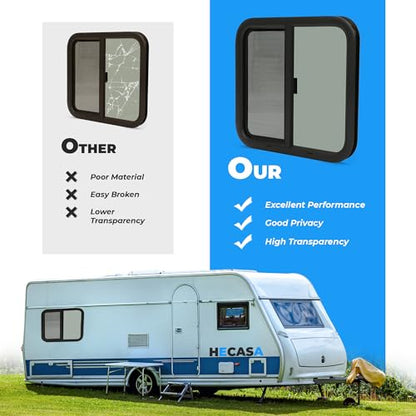 HECASA 24" W x 22" H RV Window Horizontal Sliding Window Camper Trailer - size: 24" W x 22" H