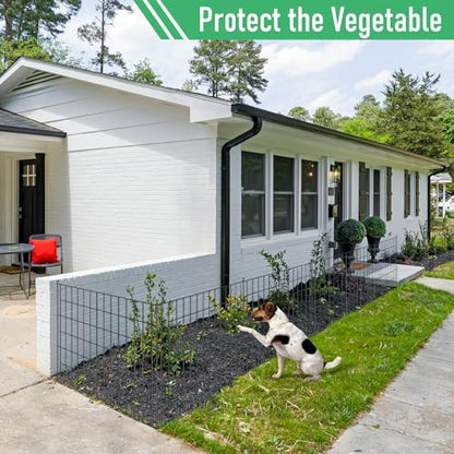 10 Panel No Dig Metal Garden Fence 40"H x 23.6'L Dog Fence Outdoor for Yard | Rustproof welded metal with ground stakes for outdoor yards, patios. Modular design restrains pets, rabbits and small animals - size: 10 Panels-23.6 ft(L) X 40 in(H) without Gat
