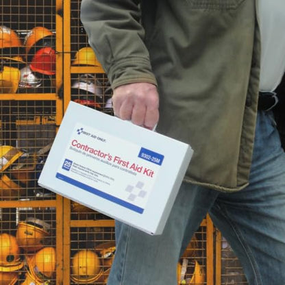 First Aid Only 9302-25M 25-Person Contractor's First Aid Kit for Home Renovation, Job Sites, and Construction Vehicles, 178 Pieces, White - style: Kit