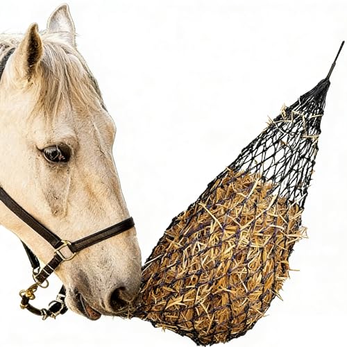 Ultra Slow Feed 2"x2" Holes 40” Hay Net for Horses and livestocks,Strong Load-Bearing Hay Bag Hanging for Horse Stable Trailer