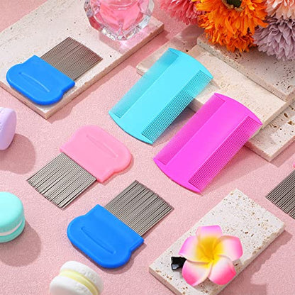 Maitys 8 Pcs Lice Combs Kids Pet,3.5 X 2 Inch, 3.54 X 1.57 Inch,Pink, Blue - color: Pink, Blue, size: 3.5 x 2 Inch, 3.54 x 1.57 Inch