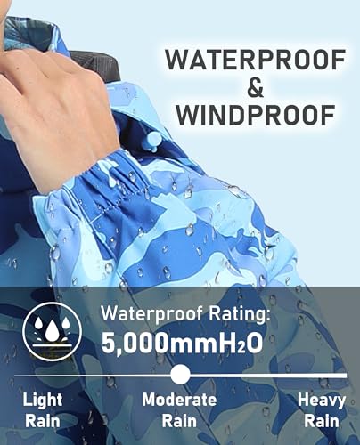 MAGCOMSEN Women's 3-in-1 Winter Coats Snow Ski Jacket Waterproof Windproof Fleece Lined Winter Jacket Parka - color: Blue Camo, size: Medium