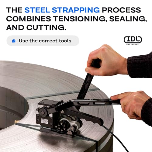 IDL Packaging 1/2" x .020" x 2800' Regular-Duty Steel Strapping Coil (1180 lbs Break Strength) - Painted and Waxed - Superior Cut-Resistance - Metal Straps for Pallet Banding, Extra-Heavyweight Loads - size: 1/2W" x 2800L'