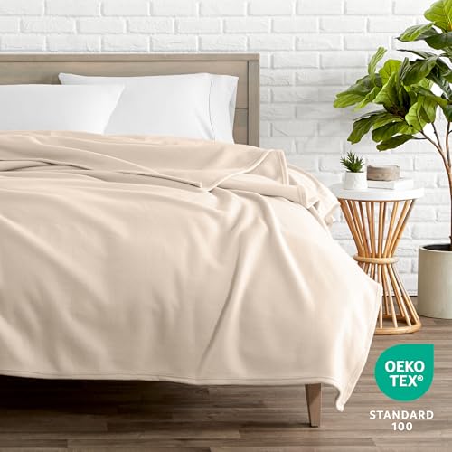 Bare Home Polar Fleece Blanket (Throw, Sand) - color: 11 - Sand, size: Throw