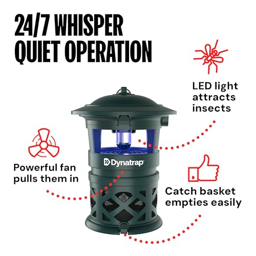 DynaTrap DT2030-GRSR Fly Traps Outdoor - Mosquito & Flying Insect Killer for 1 Acre – Kills Flies, Gnats, Wasps - Bug Zapper Alternative - Green - style: 1 Acre Green Trap