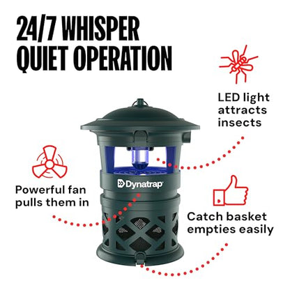 DynaTrap DT2030-GRSR Fly Traps Outdoor - Mosquito & Flying Insect Killer for 1 Acre – Kills Flies, Gnats, Wasps - Bug Zapper Alternative - Green - style: 1 Acre Green Trap