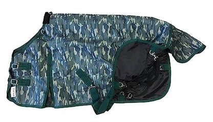 1200D Waterproof Winter Pony Blanket - 300g Heavyweight Turnout with Fleece Collar, Shoulder Gussets & Tail Flap - Camouflage 60" - color: Camouflage, size: 60 Inches