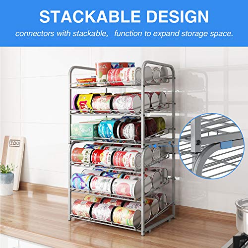 Can Rack Organizer,3 Tier Stackable Can Storage Dispenser,Sliver - color: Silver