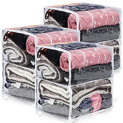 Shappy 6 Packs Clear Plastic Storage Bags with Zipper, 18 x 15 x 9 Inch | Sweater Bags, Moth Proof Protection, Vinyl, For Blankets Clothes Bed Sheet Comforters Pillows Quilt Closet Linen Organizer - size: 18 x 15 x 9 Inch