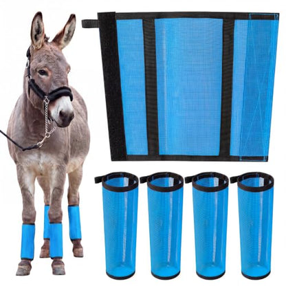 Donkey Fly Boots, Breathable Mesh Leg Wraps - color: Blue