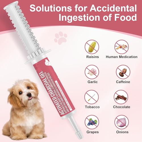 Activated Charcoal for Dogs and Cats - Supports Digestive Comfort Anti-Diarrheal, Toxin Absorber for Pet Emergency, Puppy & Pet Poisoning Kit, 30 ml