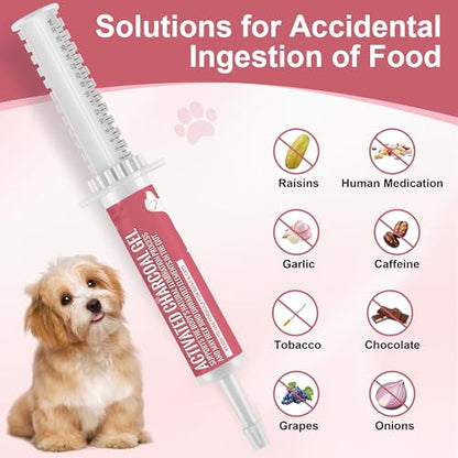 Activated Charcoal for Dogs and Cats - Supports Digestive Comfort Anti-Diarrheal, Toxin Absorber for Pet Emergency, Puppy & Pet Poisoning Kit, 30 ml
