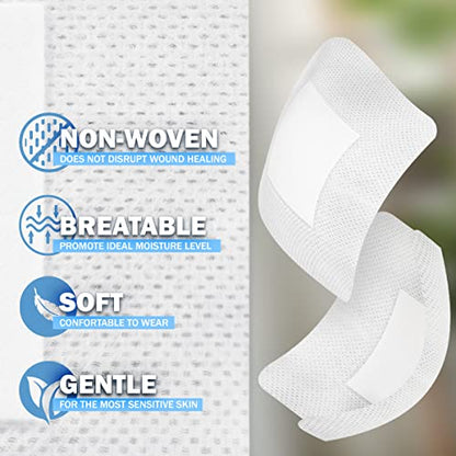 EVERLIT Island Dressing Bordered Gauze | Large Wound Care Bandage with Adhesive Border| Sterile, Soft & Highly Absorbent Medical Grade Dressing Pad (4x4 Inch (Pack of 50)) - size: 4x4 Inch (Pack of 50)