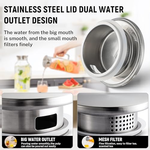 Netany 2 Pack 2.22 Liters/75 oz Square Glass Pitcher with Lid and Handle for Fridge, Iced Tea and Coffee Carafe Beverage Serveware, Heat Resistant Borosilicate Water Jug for Hot/Cold Drinks and Milk - size: 75 oz Clear