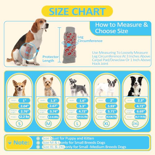 ROZKITCH 4PCS Dog Leg Covers to Prevent Licking & Scrathing - color: GreyLeopard, size: S-Leg Girth: 2.04in