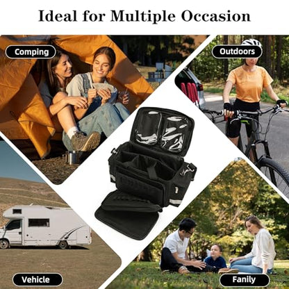 Medical Bag Empty Emergency Bag First Responder Bag First Aid Bag Home Health Empty First Aid Storage with Detachable Divider Medical Supplies - color: Black, size: 17.7" x 13.78"x 9.84"