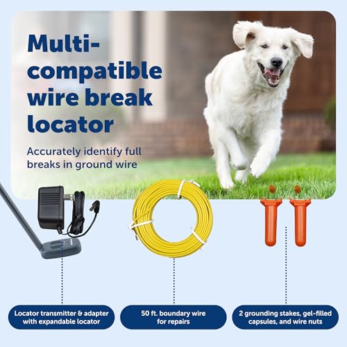 PetSafe Wire Break Locator for In-Ground Pet Fence Systems | Dual Tone and Light Indicators Pinpoint Boundary Wire Breaks, Includes 50 ft Wire, Stakes, Splice Capsules.