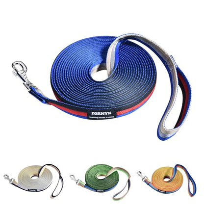 26ft/8m Horse Lunge Line & Long Dog Training Leash, 360° Swivel Snap - color: Blue-Red-Black