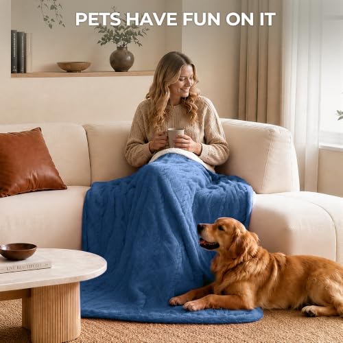 Heated Blanket 50''x60'', Soft Heated Throw Blanket,Blue - color: Blue, size: 5060