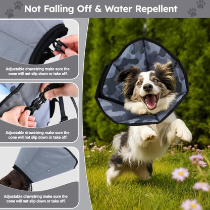 Soft Dog Cone Collar for Large Dogs After Surgery Adjustable - color: Camouflage, size: 2XL (Neck Girth: 15.7-21.2in)