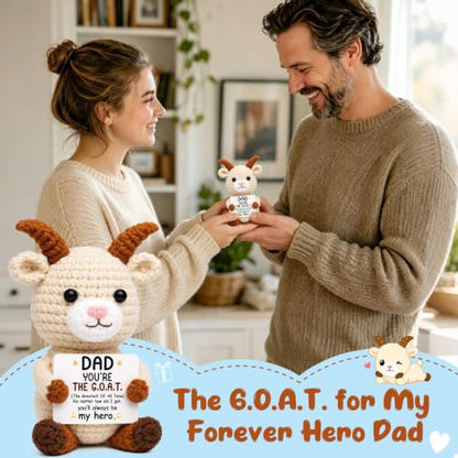 Birthday Gift for Dad Handmade Crochet Goat Mini Funny Cute Small Goat Gift
