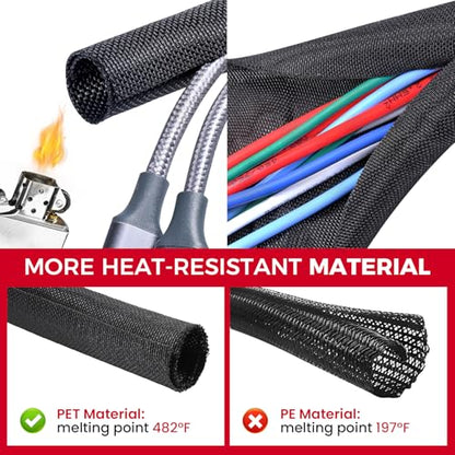 Automotive Wire Sheathing Split Braided Wire Loom 1/2"-16ft - style: 1/2" - 16 Feet