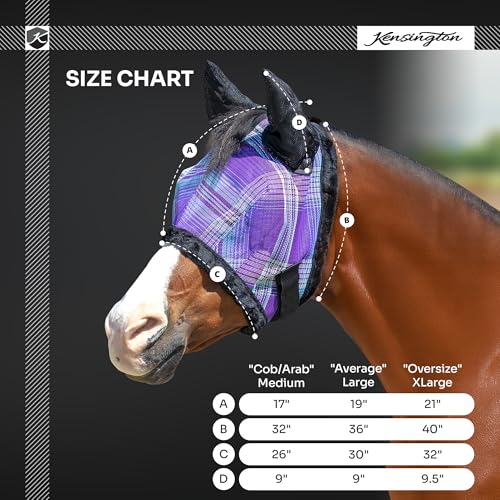 Kensington Signature Fly Mask w/Plush Fleece & Ears w/Forelock Hole Size - color: 181 - Kentucky Blue