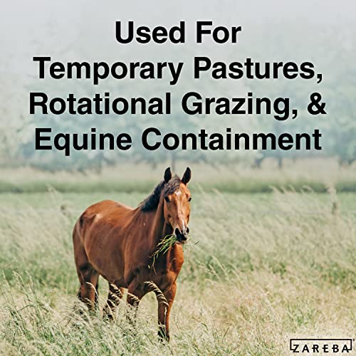 Zareba Heavy-Duty Sure Shock Aluminum Polywire - PVC-Coated Fiberglass and UV-Stabilized Electric Fence Line - 1,320 Foot Spool - Equine Fencing, Temporary Electric Fence - HDW1320YA-Z