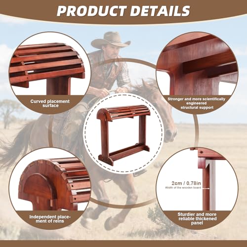 Extra-Large Wood Saddle Rack - Non-Abrasive Design, Bridle Rack & Heavy-Heavy Duty Saddle Stand for Equestrian Homes Horse Tack Room Organization 29.9"x13.8"x30.7 (Walnut) - color: Walnut