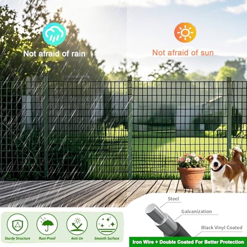 Welded Wire Fence 36inch x 50ft Roll,16 Gauge 2" x 3" Mesh Black
