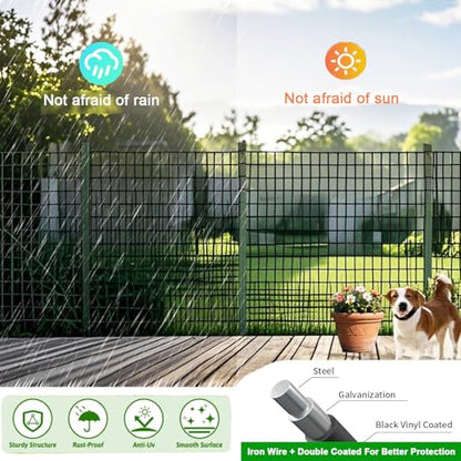 Welded Wire Fence 36inch x 50ft Roll,16 Gauge 2" x 3" Mesh Black