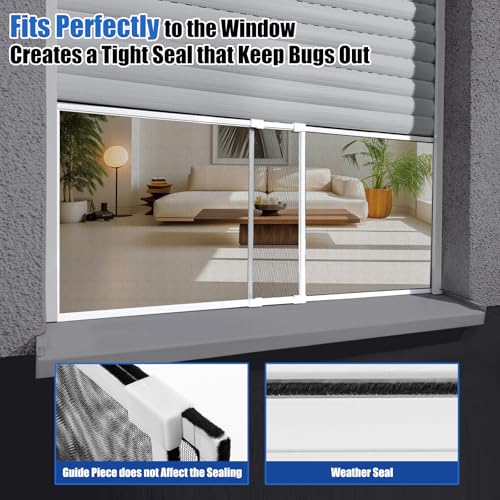 6 Pack Adjustable Window Screens Expandable, 2 Way Adjustable Sliding Window Screen, Horizontal (15" H x 21" - 38" W), Horizontal and Vertical Adjustable, Durable Replacement Screen for Window - size: 15"H x 21"-38"W
