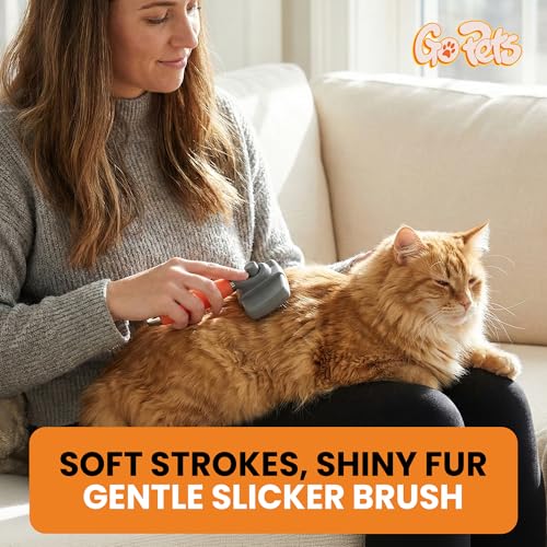 GoPets Self-Cleaning Slicker Brush for Dogs & Cats, Deshedding & Dematting - style: Slicker Dematting Comb