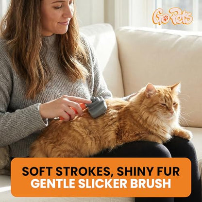 GoPets Self-Cleaning Slicker Brush for Dogs & Cats, Deshedding & Dematting - style: Slicker Dematting Comb