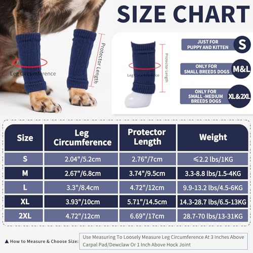 ROZKITCH 4 PCS Cat Leg Sleeve to Help Reducing Licking Scratching Elbow - color: Blue, size: S-Leg Girth: 2.04in