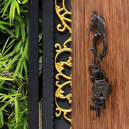 BRASSTAR Cast Iron Horse Head Single Wall Coat Hook Hanging for Coats, Bags, Hats, Towels, Keys, Rustic Retro Home Decorative Gift TQGJPT269 (1)