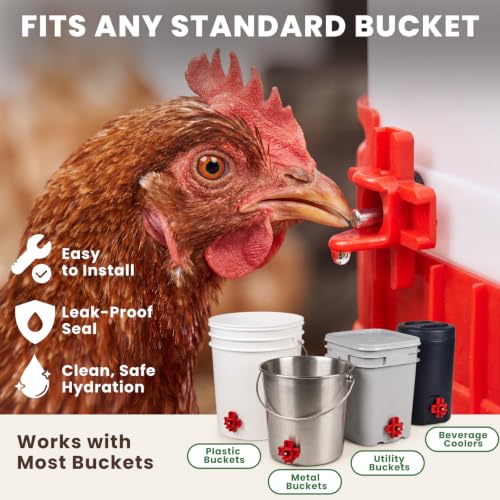 HIRALIY 2.6 Gal Automatic Chicken Waterer with Nipple Drinker