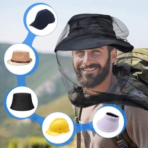 South to East Mosquito Head Net for Insects 2 Pack, Fly & Bug Protection - color: Black
