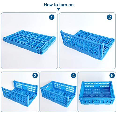 Collapsible Storage Bin Containe，52 Liter Transfer box,crate Transit storage of various items (23.6" L x 15.7" W x 8.6" H) - size: 23.6" L x 15.7" W x 8.6" H