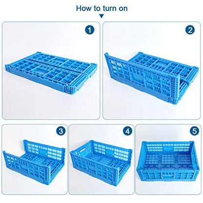Collapsible Storage Bin Containe，52 Liter Transfer box,crate Transit storage of various items (23.6" L x 15.7" W x 8.6" H) - size: 23.6" L x 15.7" W x 8.6" H