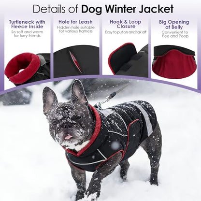 Large Dog Coat, Dog Jacket for Winter, Warm Pet Winter Coat - color: Black, size: X-Large
